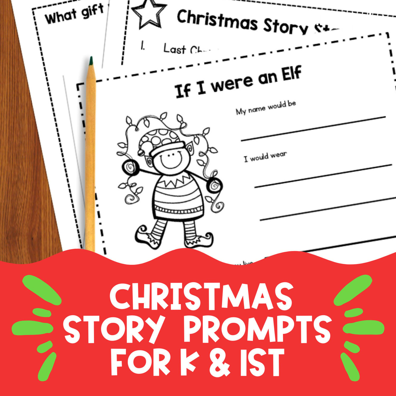 Christmas Story Prompts To Get Your Kinders Writing - Simply Kinder for Free Christmas Writing Prompts Worksheets