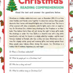 Christmas Story Reading Comprehension English Worksheet For Class For The Christmas Story Worksheets