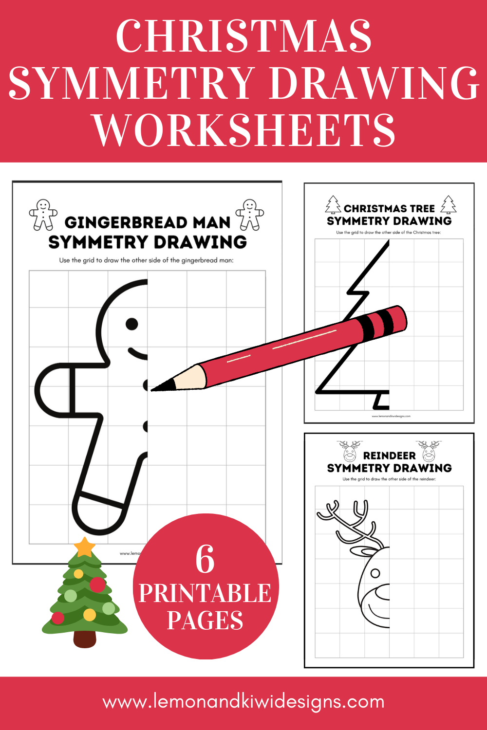 Christmas Symmetry Worksheets - Lemon And Kiwi Designs pertaining to Free Christmas Symmetry Worksheets