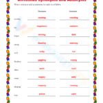 Christmas Synonyms And Antonyms Worksheet With Christmas Synonyms And Antonyms Worksheets