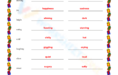 Christmas Synonyms And Antonyms Worksheet with Christmas Synonyms and Antonyms Worksheets