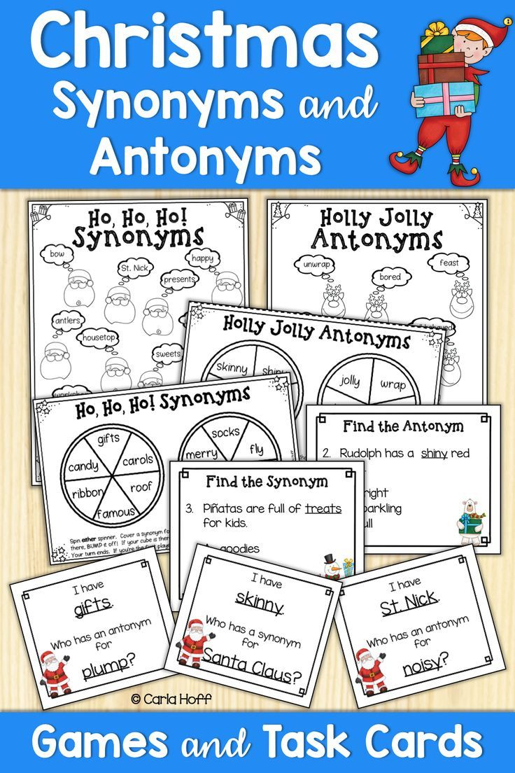 Christmas Synonyms &amp;amp; Antonyms Games Grades 3 &amp;amp; 4 - Partners pertaining to Christmas Synonyms And Antonyms Worksheets