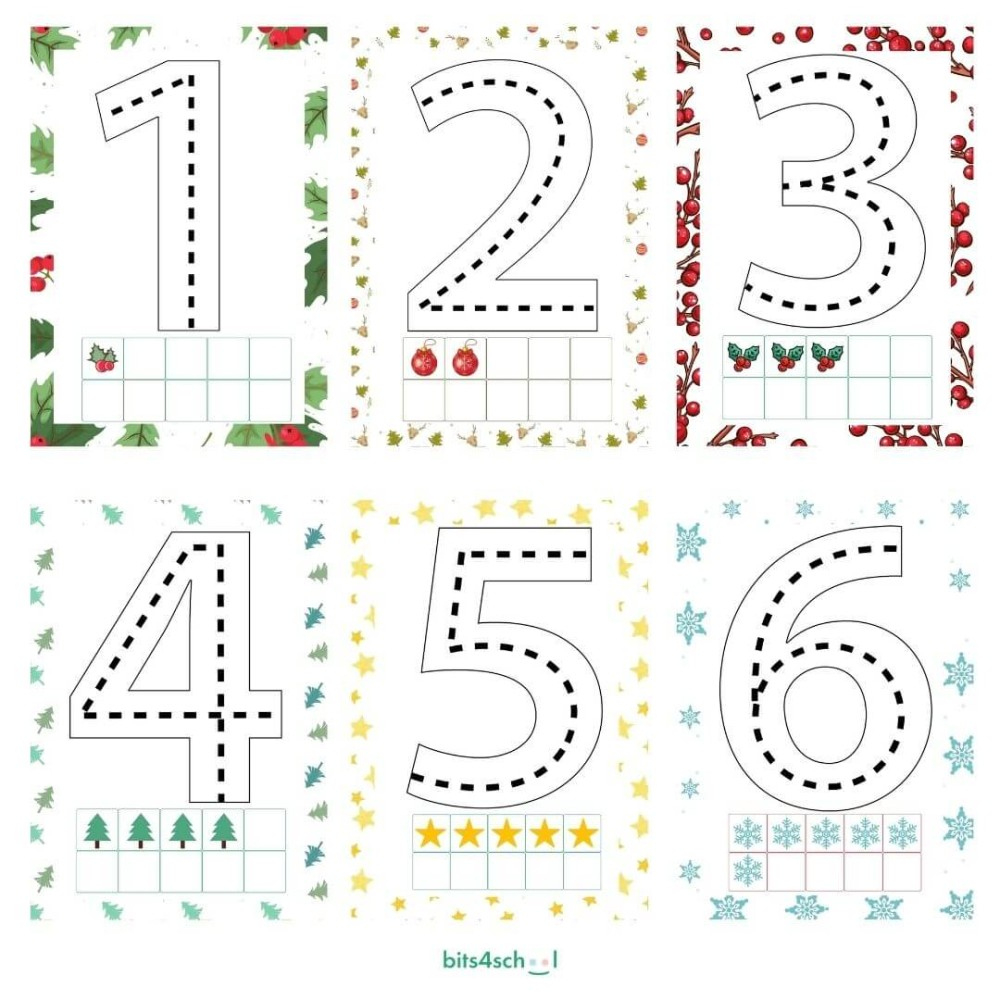 Christmas Tracing Numbers (Download) for Christmas Number Tracing Worksheets