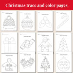 Christmas Tracing Practice Worksheets For Preschoolers And Handwriting  Improvement Christmas Trace And Color Activities For Kids Regarding Christmas Tracing Worksheets