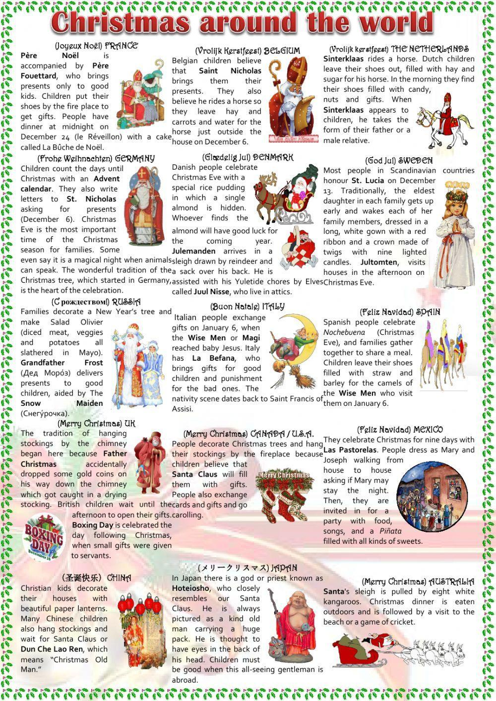 Christmas Traditions Online Activity - Worksheets Library for Christmas Customs Around the World Worksheets