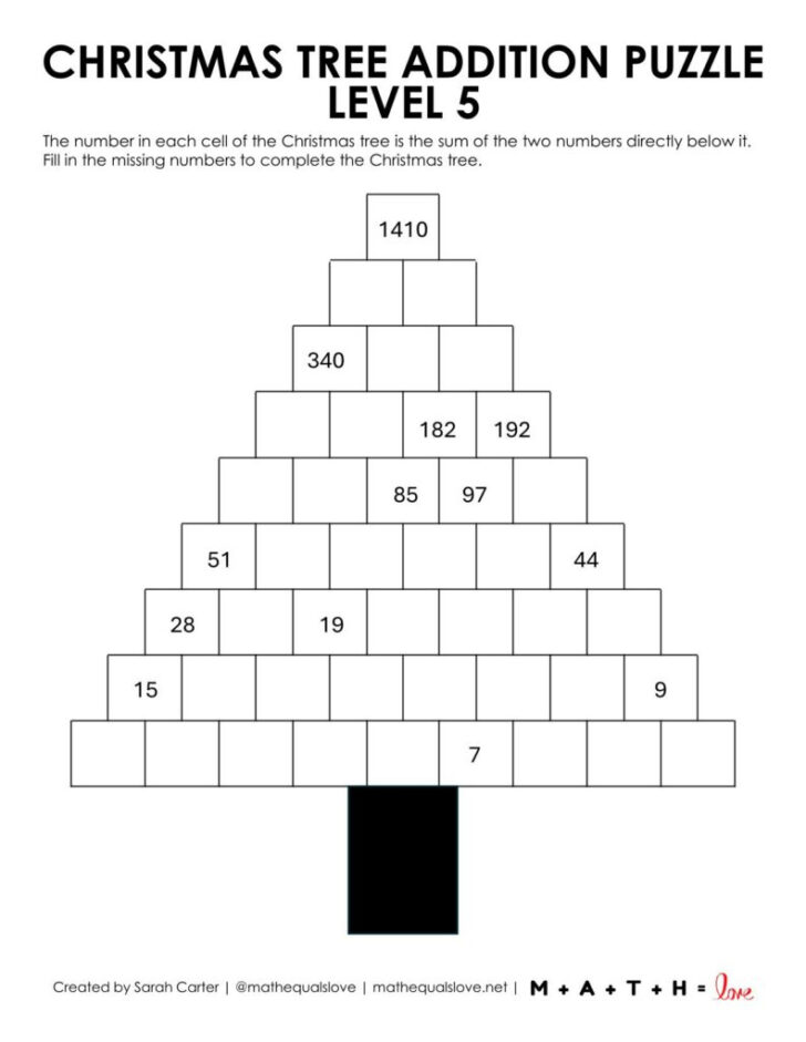 Christmas Tree Geometry Worksheets Answers