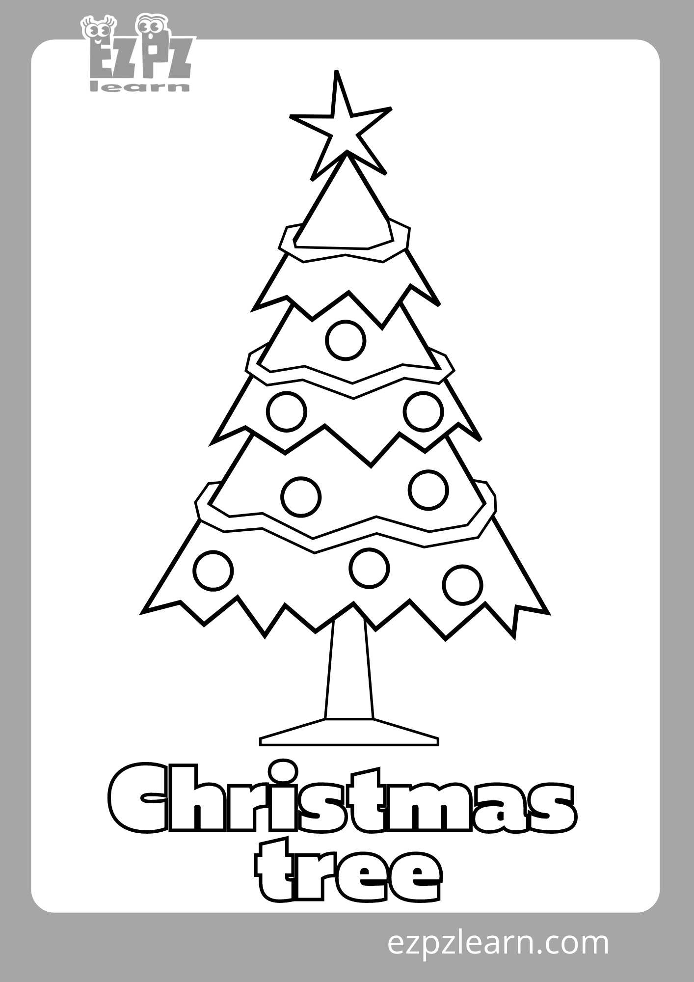 Christmas Tree Coloring Page - Ezpzlearn with Christmas Tree Coloring Worksheets