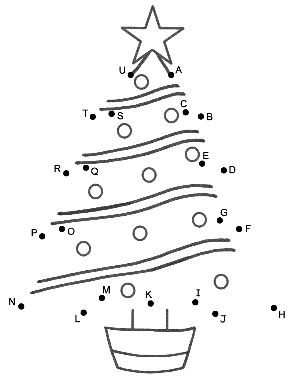 Christmas Tree - Connect The Dotscapital Letters (Christmas) intended for Dot To Dot Christmas Worksheets