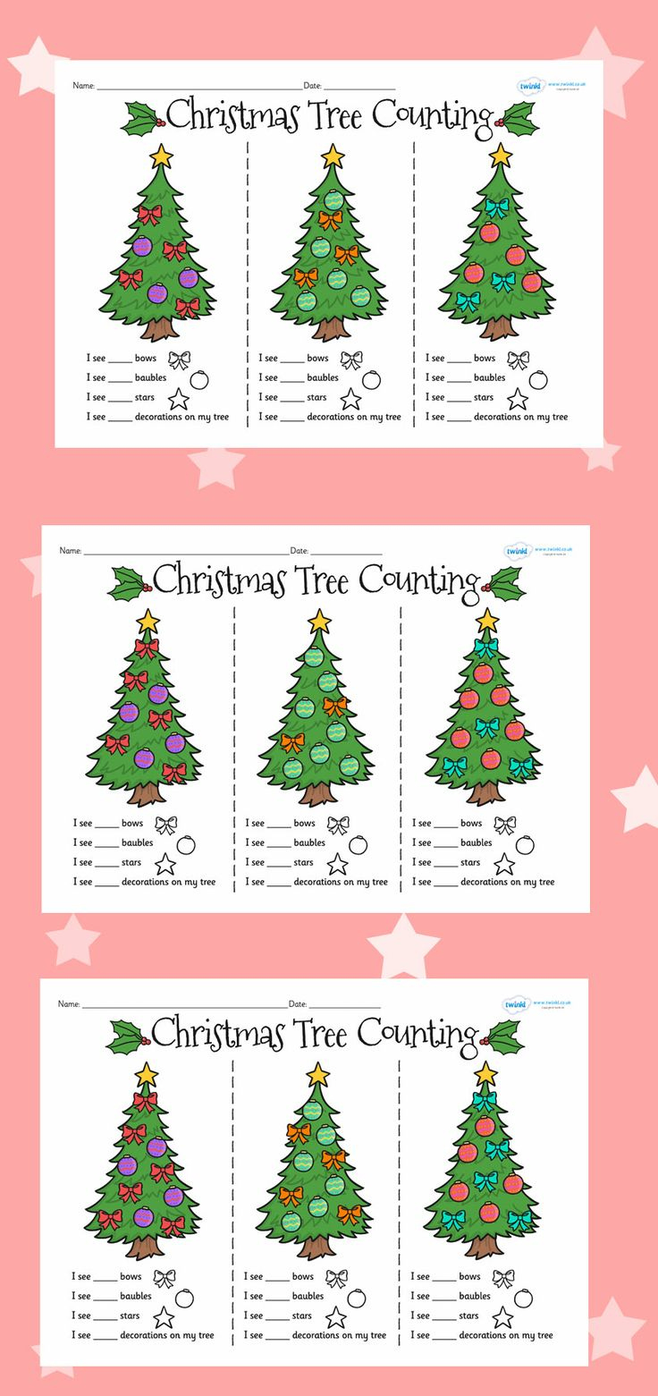 Christmas Tree Counting Worksheets throughout Christmas Tree Counting Worksheets