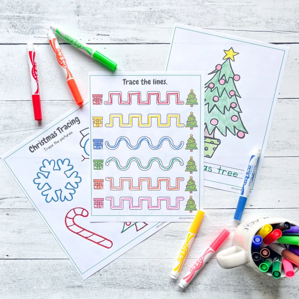 Christmas Tree Tracing Worksheets | Pencil Control Printables with regard to Christmas Pencil Control Worksheets Tracing Lines