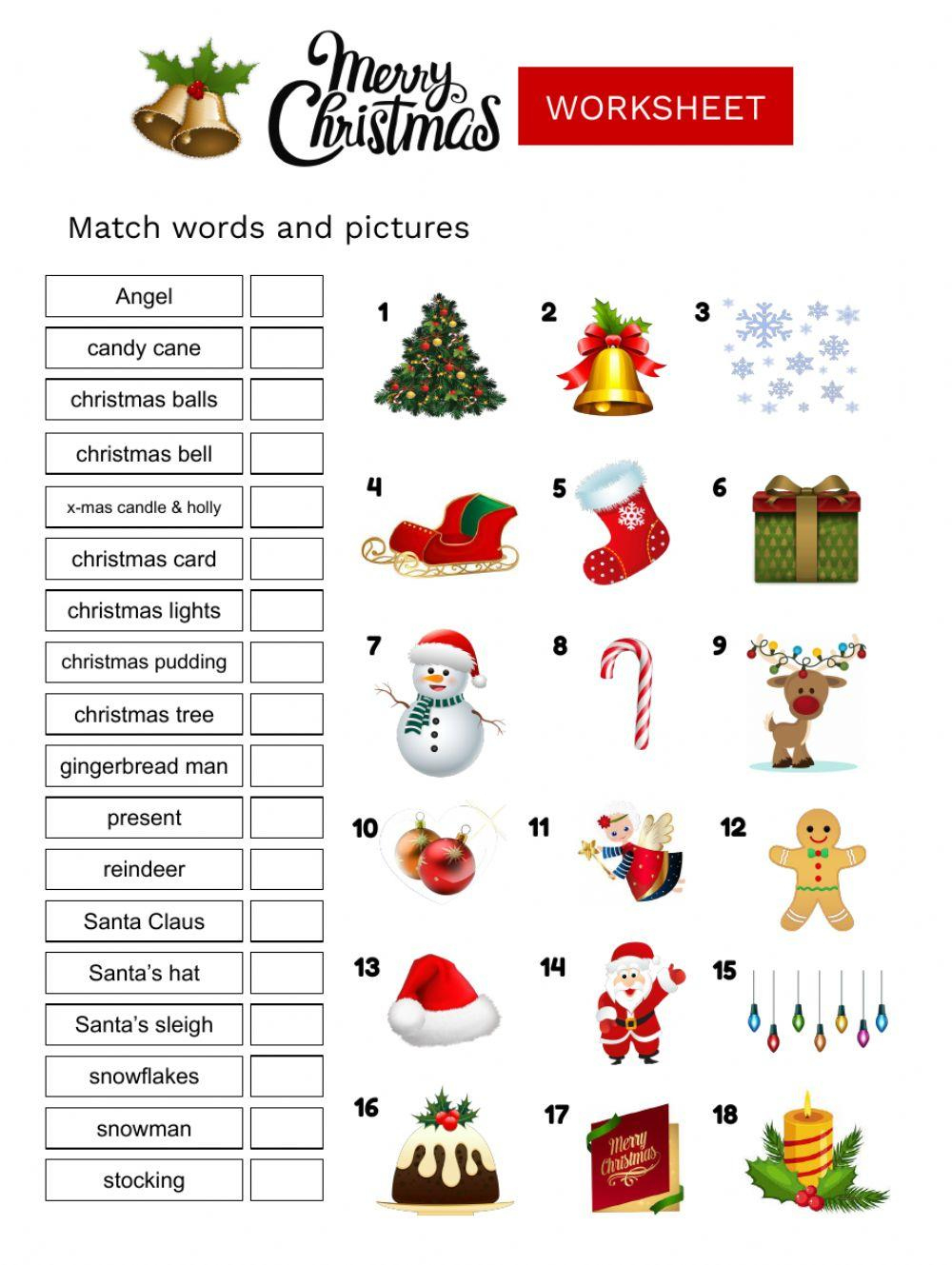 Christmas Vocabulary Online Activity - Worksheets Library for Esl Christmas Worksheets Adults