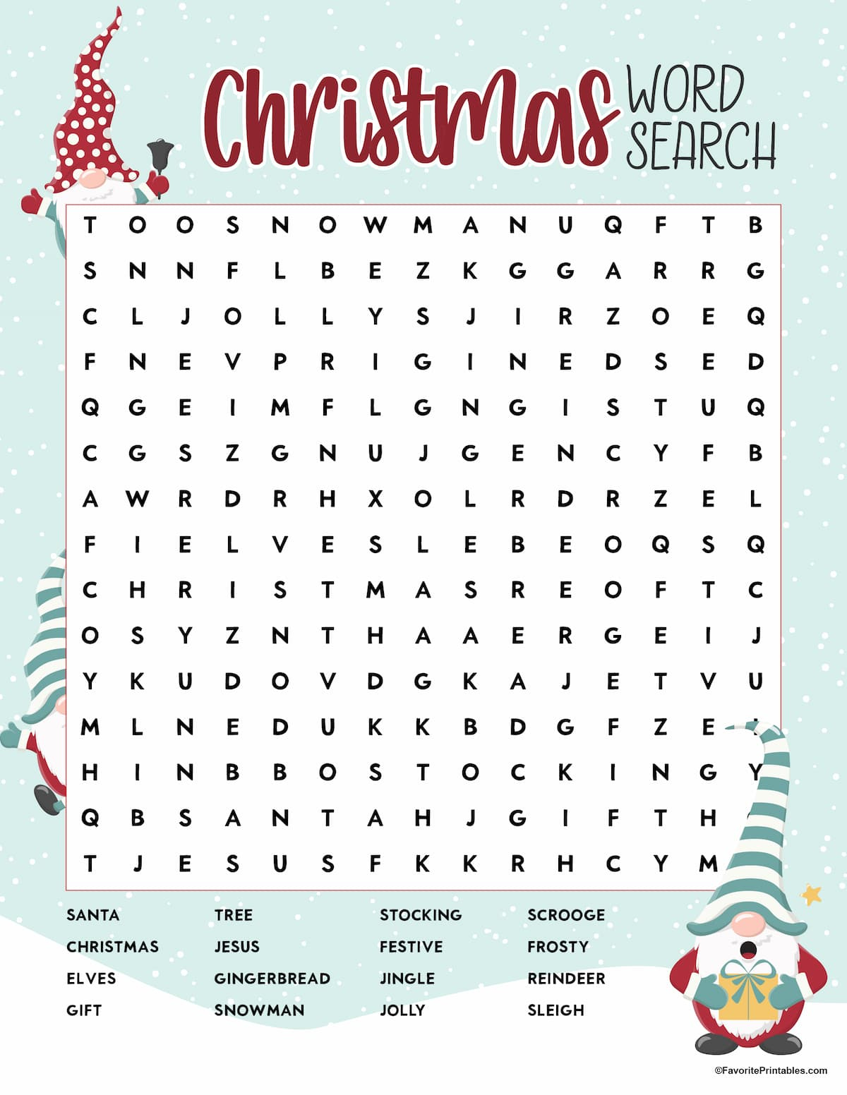 Christmas Word Search, Free Printable For Kids! - Favorite Printables inside Super Teacher Worksheets Merry Christmas Word Search Answers