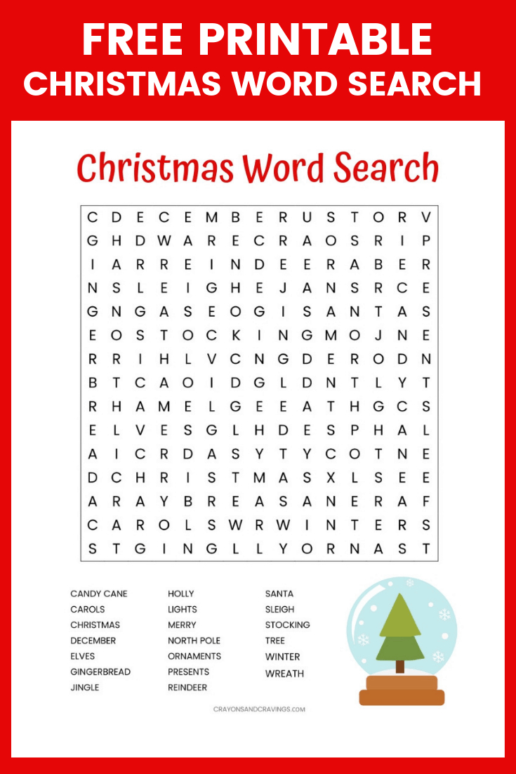 Christmas Word Search Printable (For Kids Or Adults) for Free Christmas Puzzle Worksheets