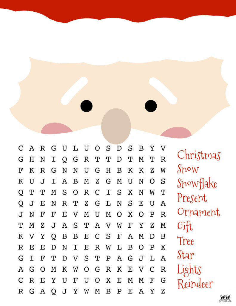 Christmas Word Searches - 25 Free Printables | Printabulls with Christmas Word Search Worksheets