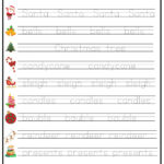 Christmas Word Tracing Worksheet   Ezpzlearn Inside Christmas Words Tracing Worksheets