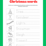 Christmas Writing Words   Classful For Christmas Writing Worksheets For Kindergarten