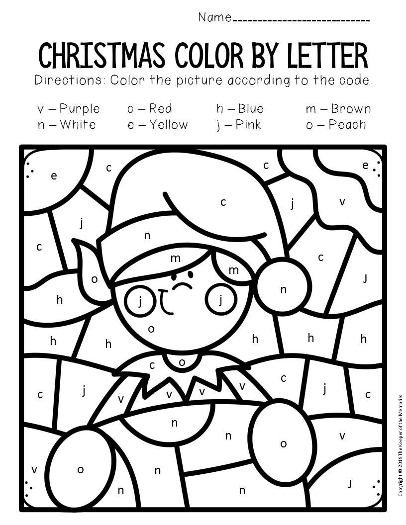 Colorlowercase Letter Christmas Preschool Worksheets throughout Color by Letter Christmas Worksheets