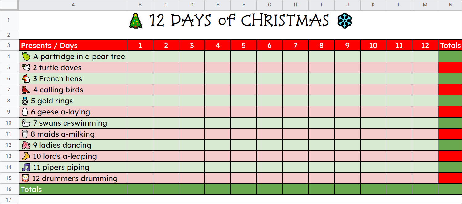 Control Alt Achieve: 12 Days Of Christmas - Guided Math Activity throughout 12 Days Of Christmas Statistics Worksheets