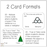 December Activities Simile And Metaphor Task Cards   Classful Regarding Christmas Similes And Metaphors Worksheets