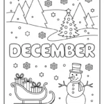 December Coloring Pages For Kids (7 Free Printable Pages)   Easy Regarding Kindergarten Christmas Coloring Worksheets