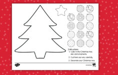Decorate A Christmas Tree Cut And Paste Worksheet with regard to Cut and Paste Christmas Tree Worksheets