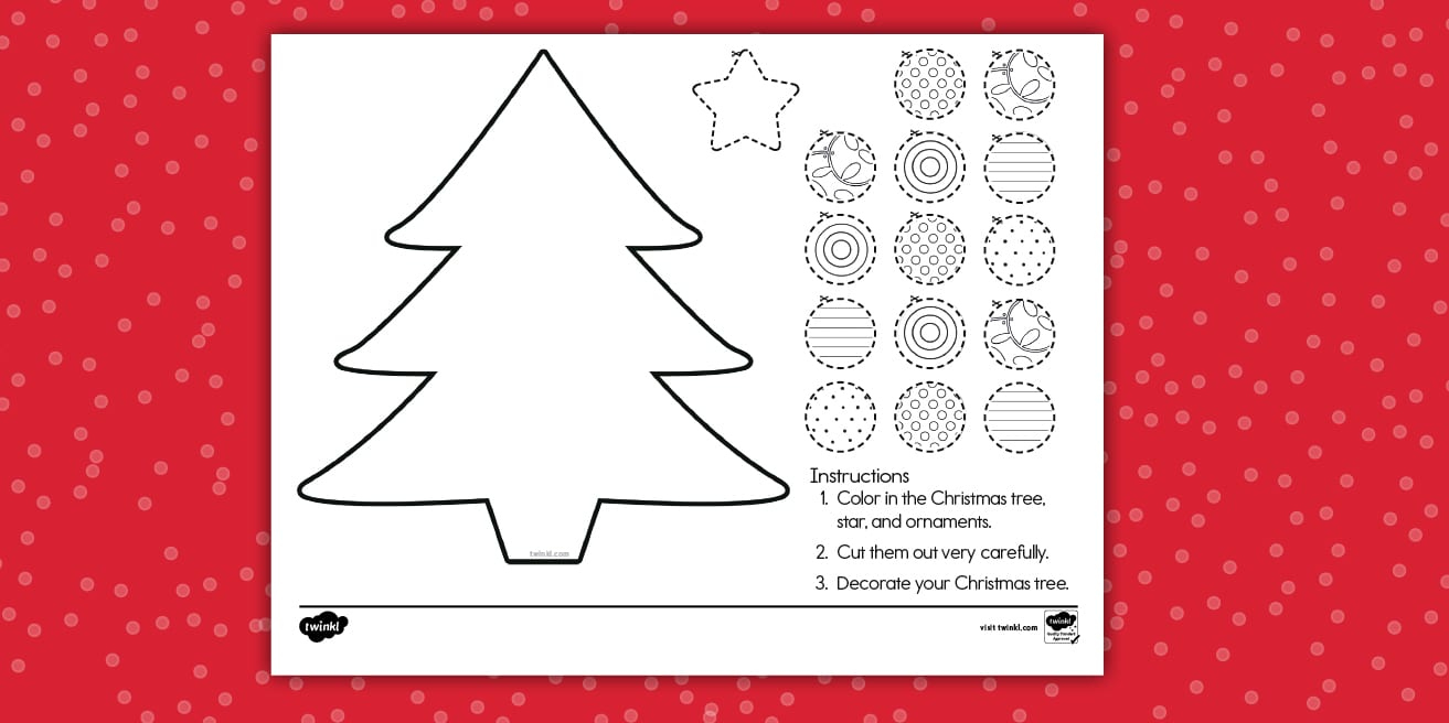 Decorate A Christmas Tree Cut And Paste Worksheet with regard to Cut and Paste Christmas Tree Worksheets