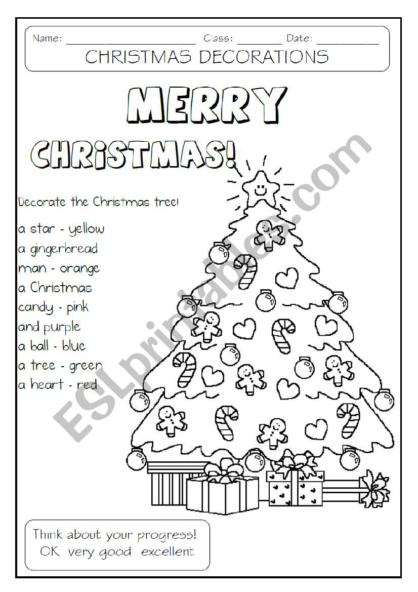 Decorate The Christmas Tree - Esl Worksheetmakigi intended for How To Decorate a Christmas Tree Worksheets