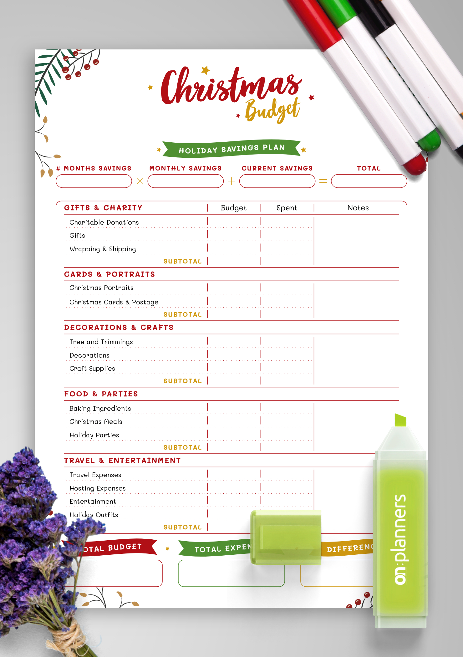 Download Printable Christmas Style - Christmas Budget Pdf within Christmas Gift Budget Worksheets