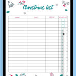 Download Printable Classic White Christmas List Template Pdf For Christmas Gift Planning Worksheets