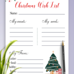 Download Printable White Christmas Wish List Template Pdf With Christmas Wish List Worksheets