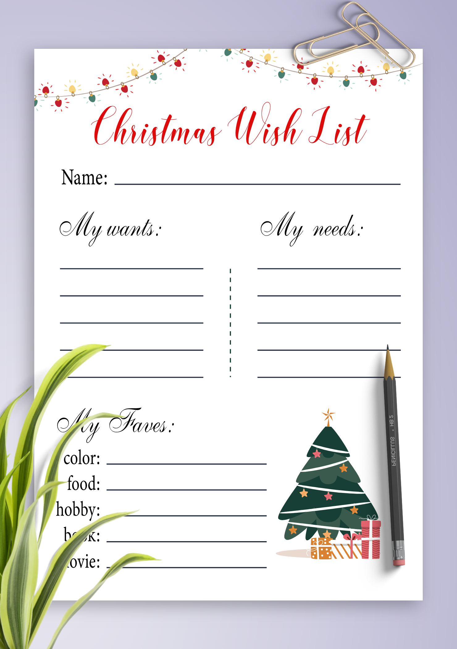 Download Printable White Christmas Wish List Template Pdf with Christmas Wish List Worksheets