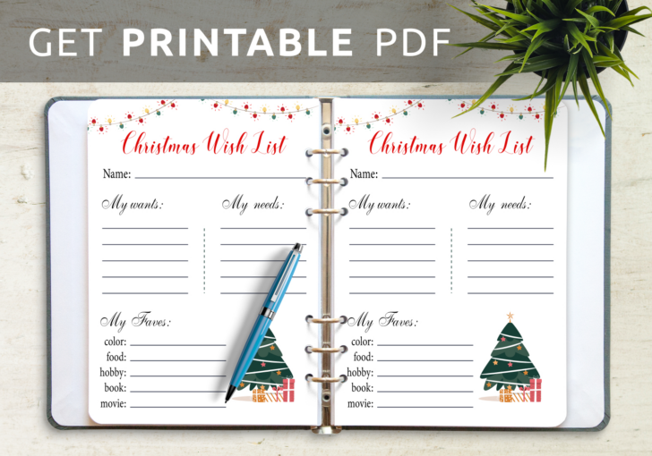 Christmas Wish List Worksheets