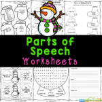 ⛄ Free Printable Winter Snowman Parts Of Speech Grammar Worksheets For Christmas Parts Of Speech Worksheets
