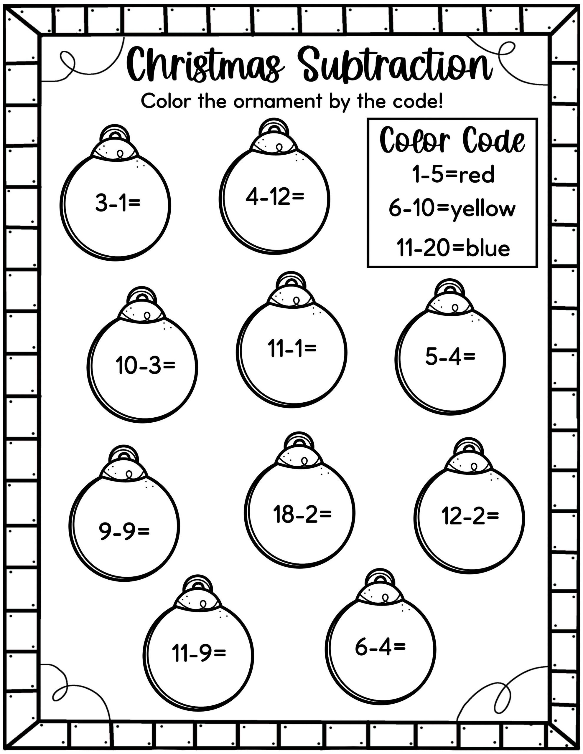 Easy Christmas Math Worksheets - Free! - Kids Activity Zone intended for Christmas Math Facts Worksheets