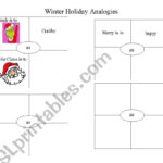 English Worksheets: Christmas Analogies   Worksheets Library With Regard To Christmas Analogies Worksheets Answers
