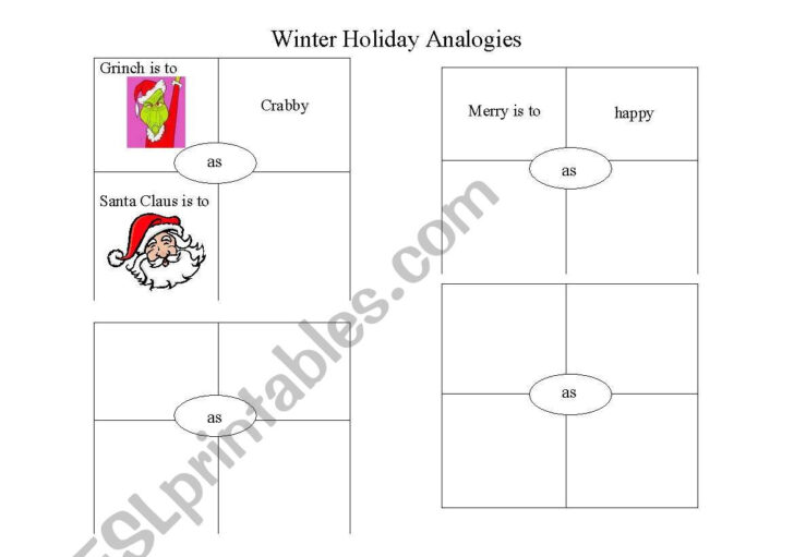 Christmas Analogies Worksheets Answers Christmas Analogies Worksheets Answers