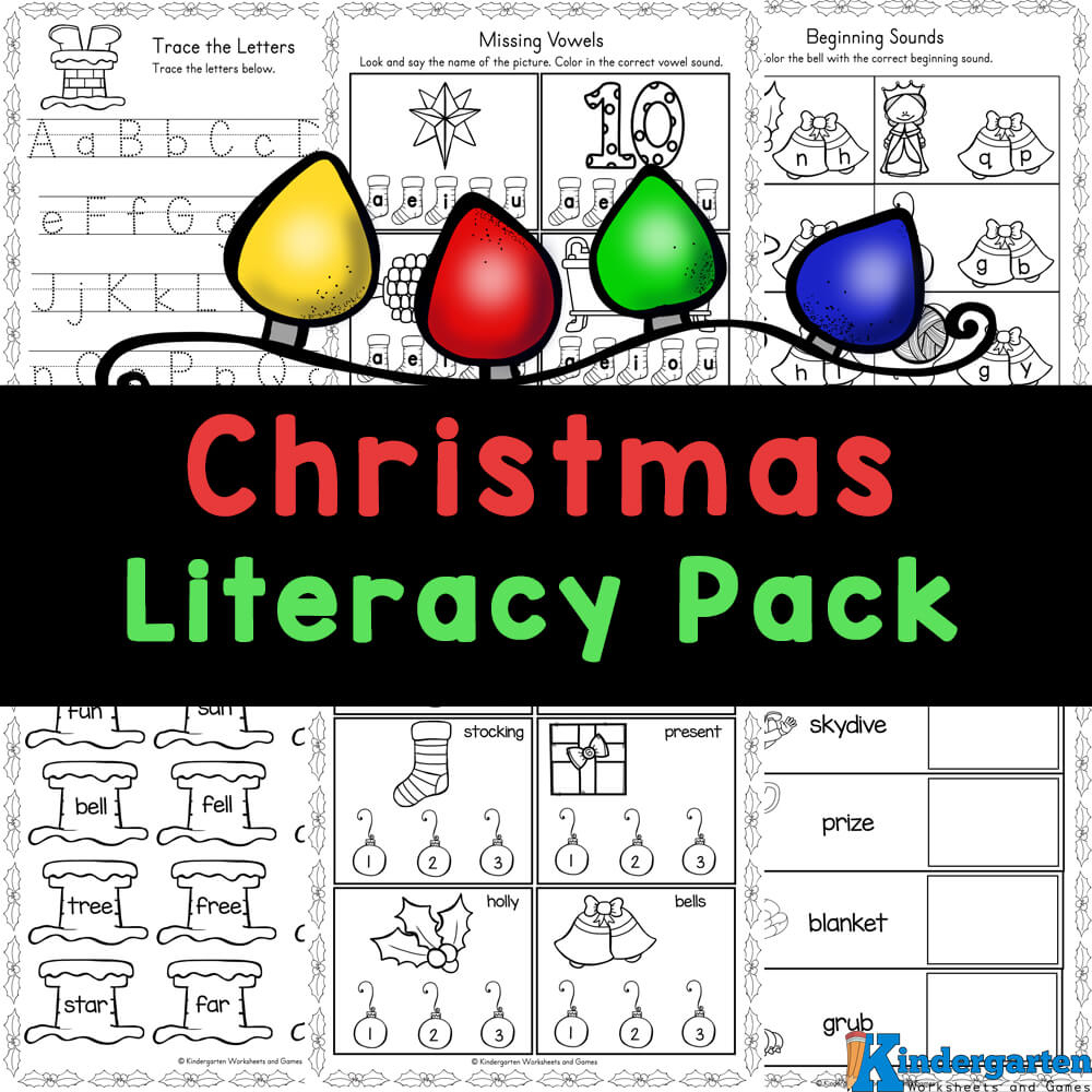 🎄 Free Christmas Literacy Worksheets For Kindergarten regarding Kindergarten Christmas Cvc Worksheets