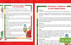 Fourth Grade Christmas Traditions In The United States Reading throughout Christmas In The Usa Worksheets