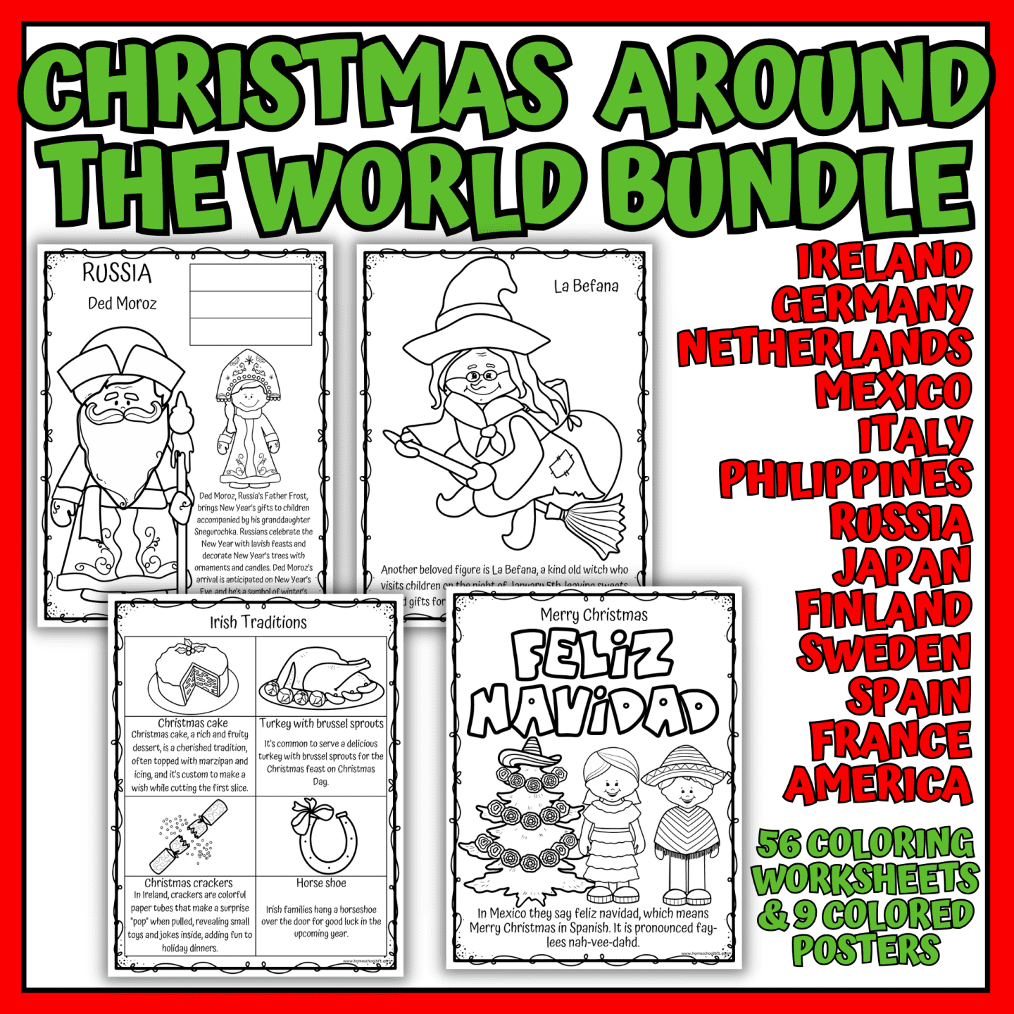 Free Christmas Around The World Worksheet in Free Printable Christmas Around The World Worksheets