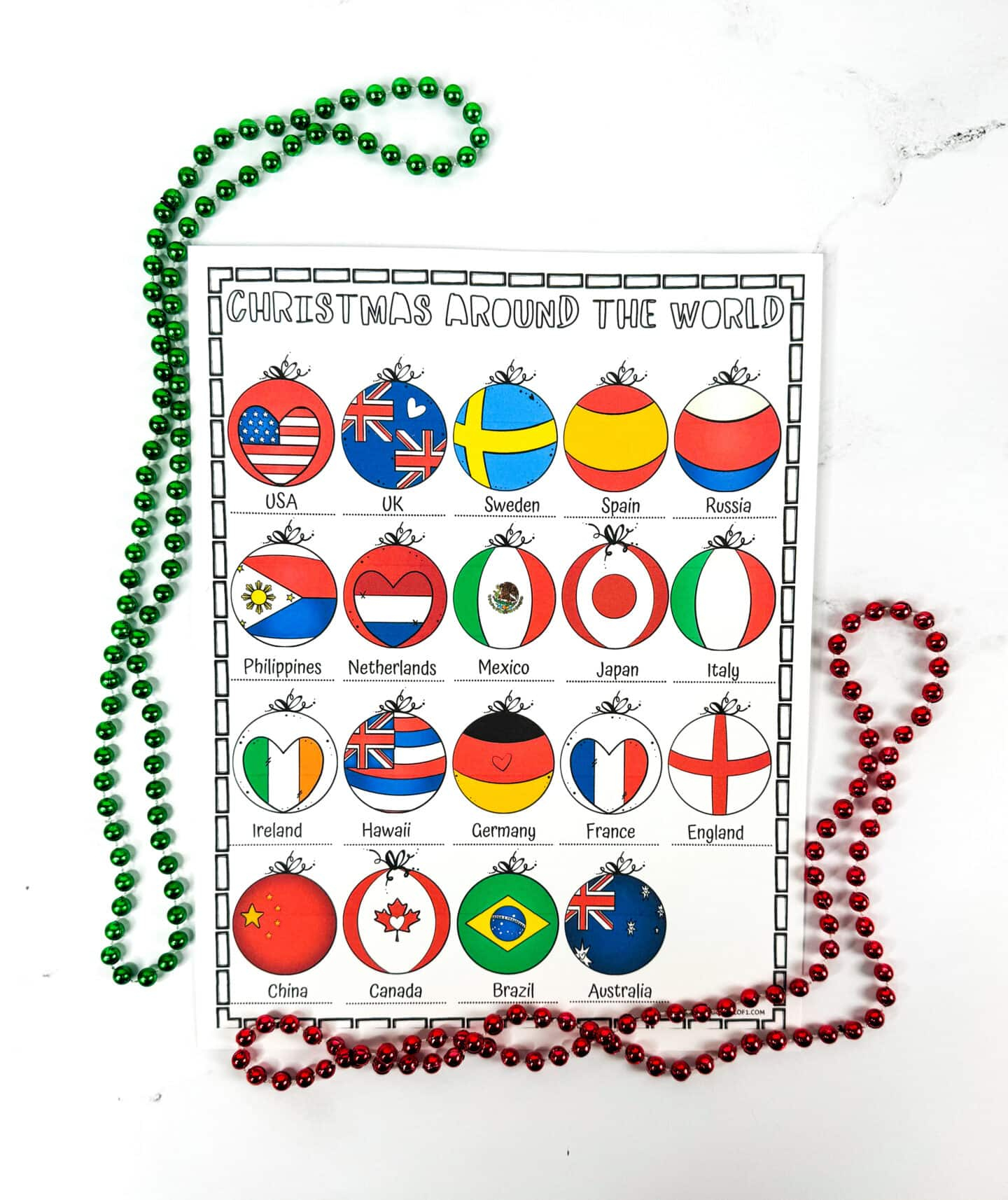 Free Christmas Around The World Worksheet within Christmas Map Skills Worksheets