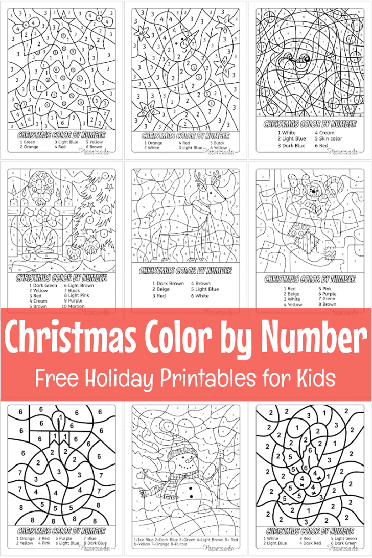 Free Printable Color by Number Christmas Worksheets Free Printable Color by Number Christmas Worksheets