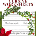 Free Christmas Cursive Handwriting Worksheet, Download Free In Christmas Cursive Handwriting Worksheets