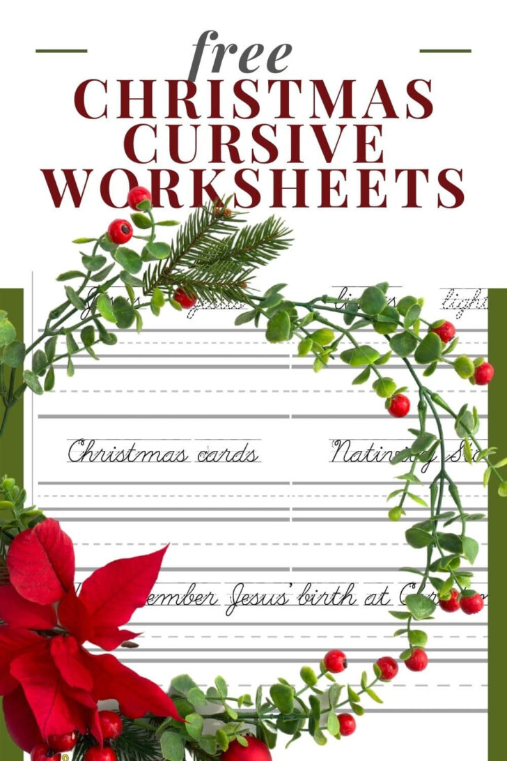 Christmas Cursive Writing Worksheets