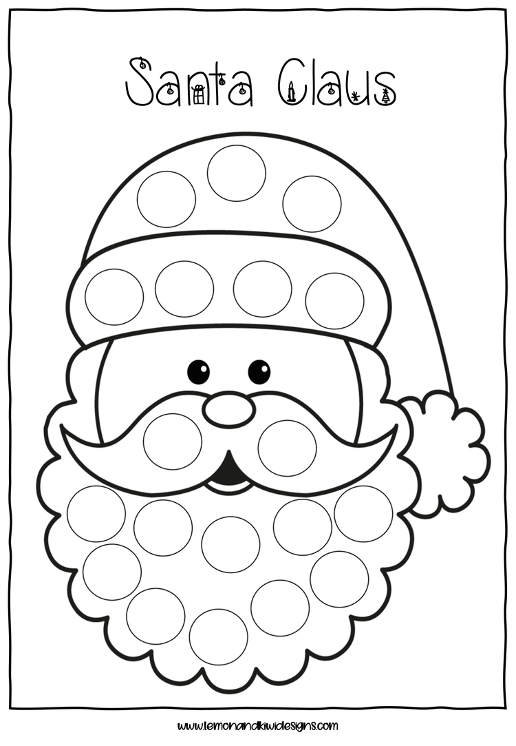 Free Christmas Do-A-Dot Printables - Lemon And Kiwi Designs with regard to Dot Dot Christmas Worksheets