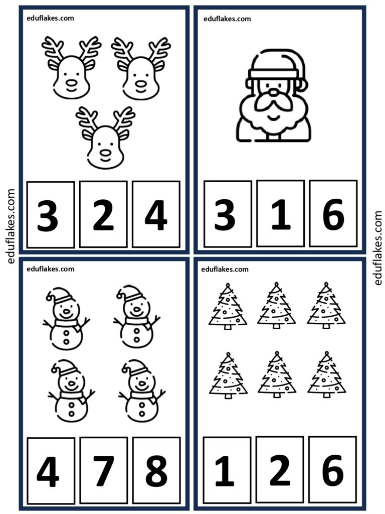 Free Christmas Math Worksheets For Kindergarten - Eduflakes in Math Worksheets For Christmas