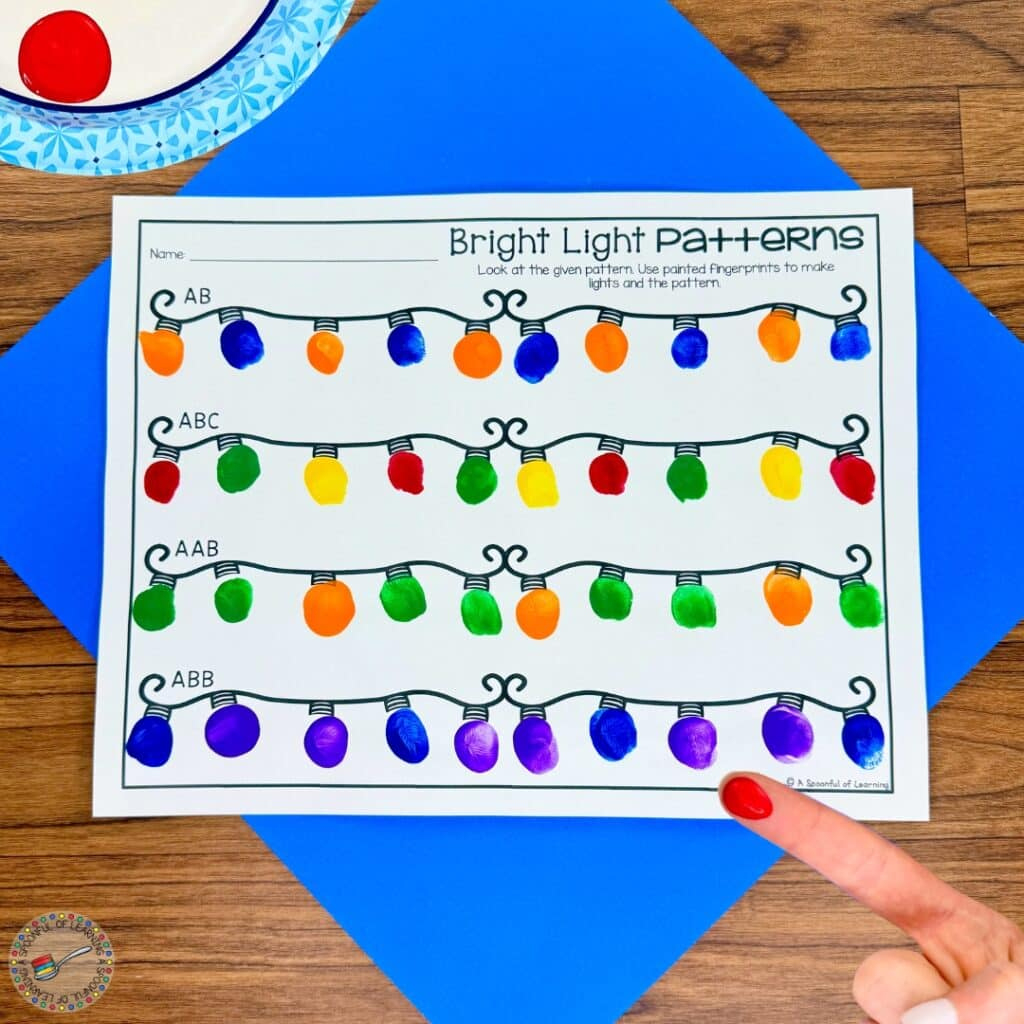 Free Christmas Pattern Activities For Kindergarten - A Spoonful Of regarding Christmas Pattern Worksheets Preschoolers