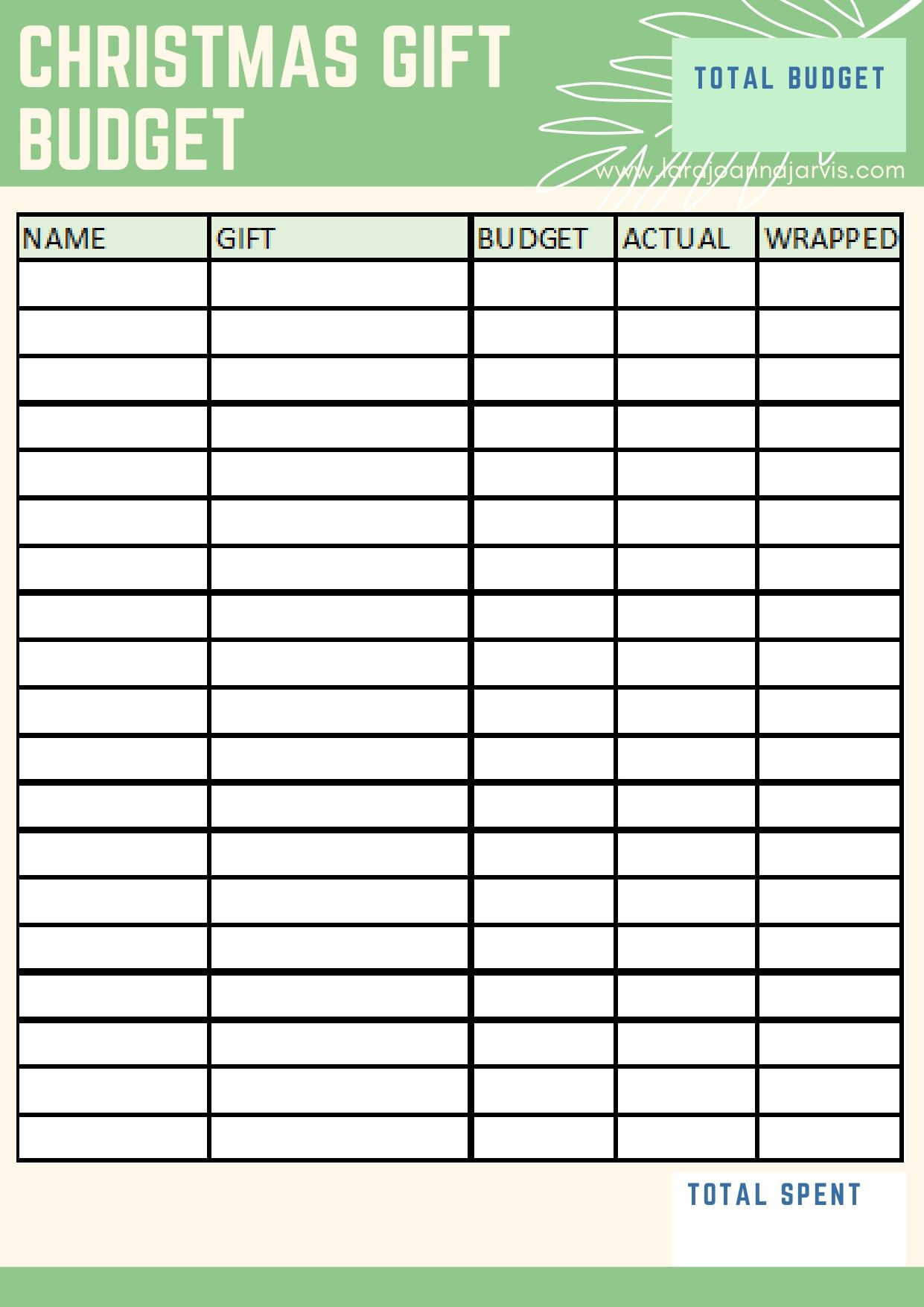 Free Christmas Planning Sheets inside Christmas Gift Planning Worksheets