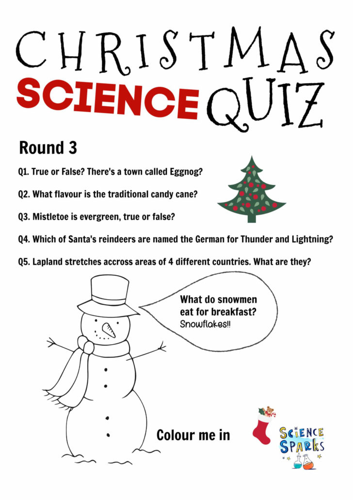 Free Christmas Science Worksheets