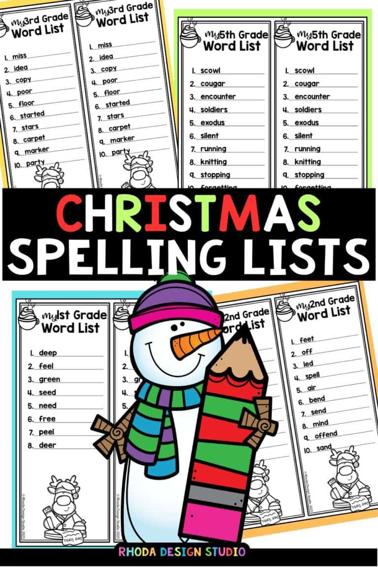 Free Christmas Spelling Lists: Festive Word Work within Free Christmas Spelling Worksheets