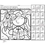 Free Christmas Subtraction With Regrouping Worksheet, Download Pertaining To Christmas Subtraction Worksheets Regrouping